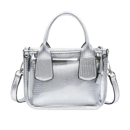 Stacey Vegan Clear Satchel - Silver