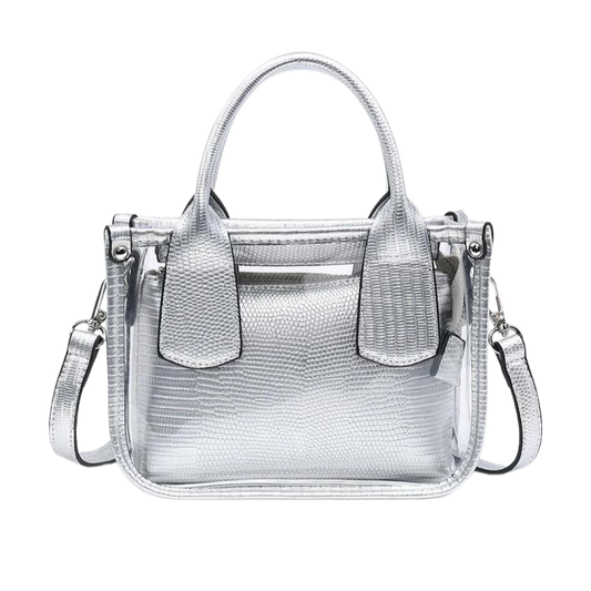 Stacey Vegan Clear Satchel - Silver
