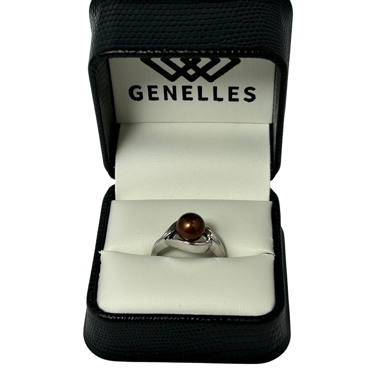 14KW CHOCOLATE FW RING 14K White Gold Freshwater Chocolate Pearl Ring