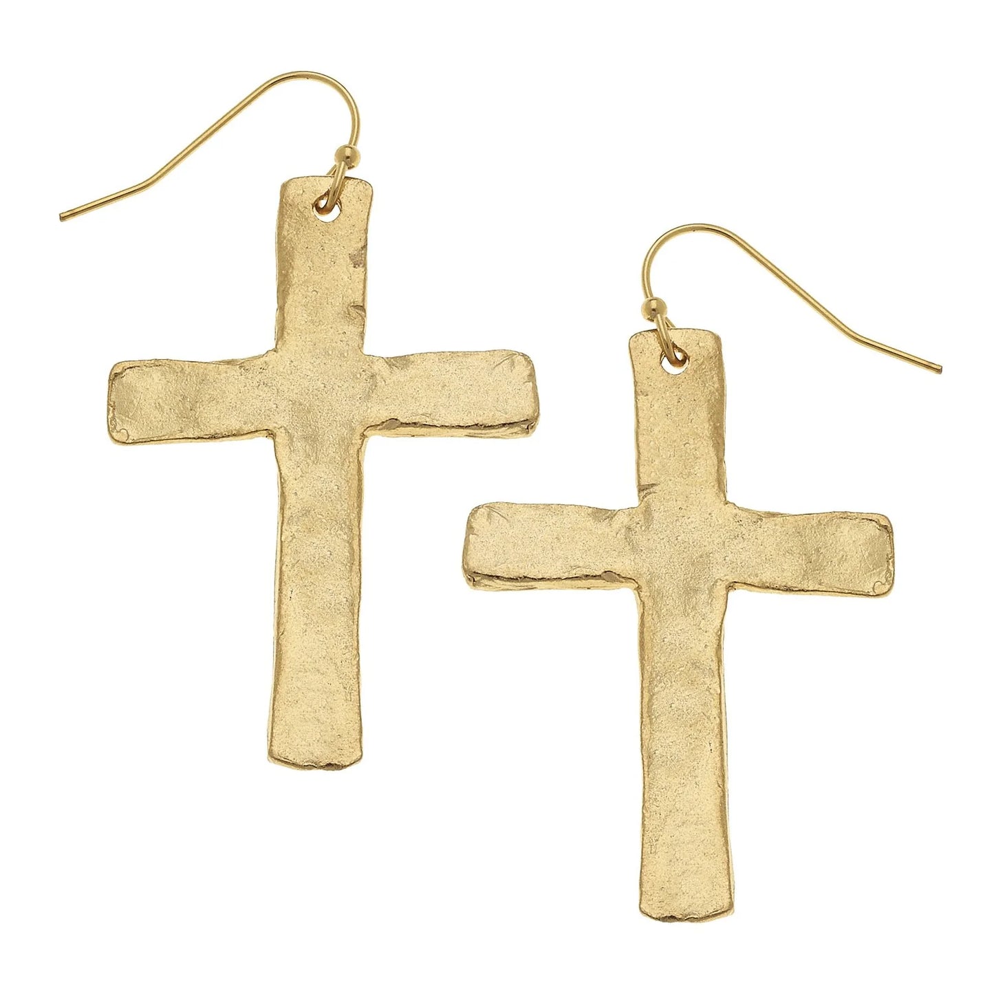 1532G Susan Shaw Gold Plated Classic Cross Earrings