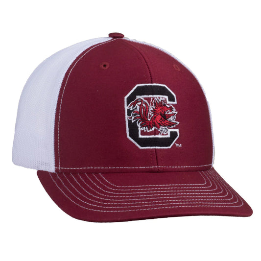 Palmetto Shirt Co. Gamecock Block C Logo Mesh Hat Garnet/White