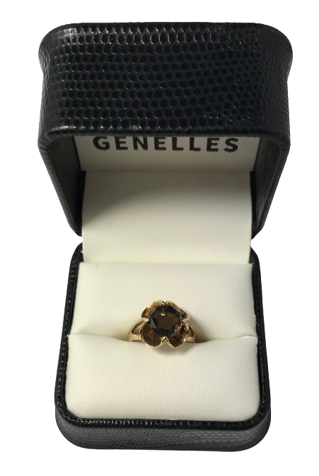 U 10K Yellow Gold Brown Stone Ring