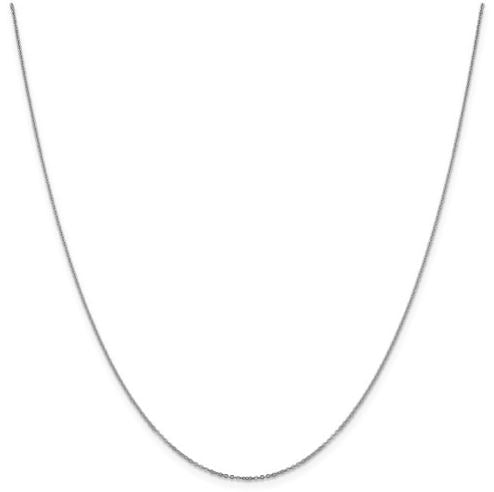 14K White Gold Flat Cable Chain -22"