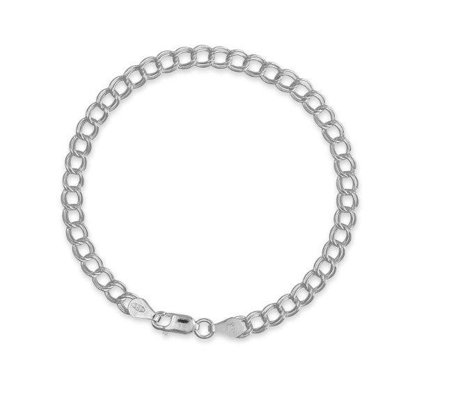 Sterling Silver 4.3mm Charm Bracelet - 7"