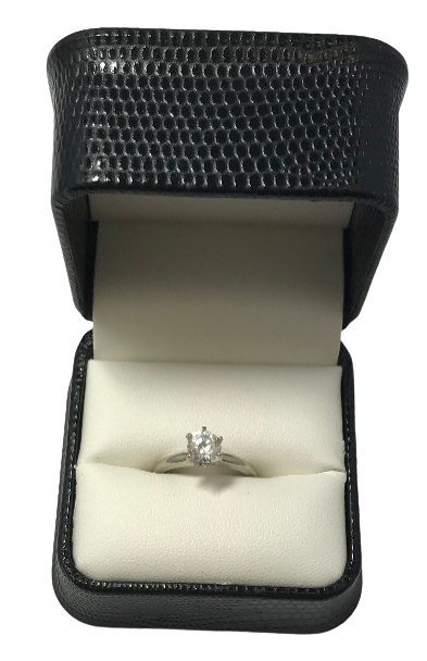 U 38269 14K White Gold CZ Ring 6 Prongs