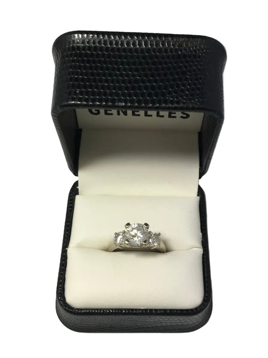 U 38269 14K White Gold 3 Stone CZ Ring