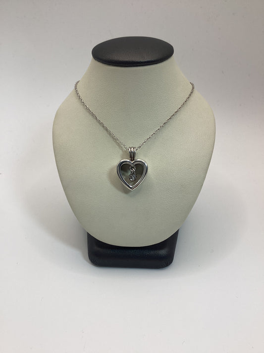 PB6380BB Sterling Silver Heart with Diamond in Motion