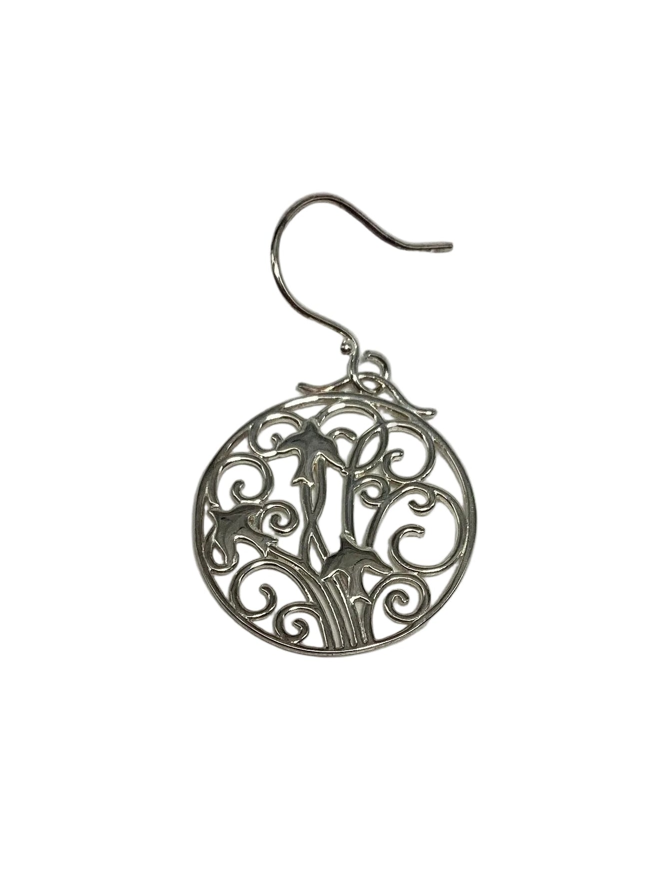 739 DER E478 Southern Gates Sterling Silver Birds On Gate Earrings