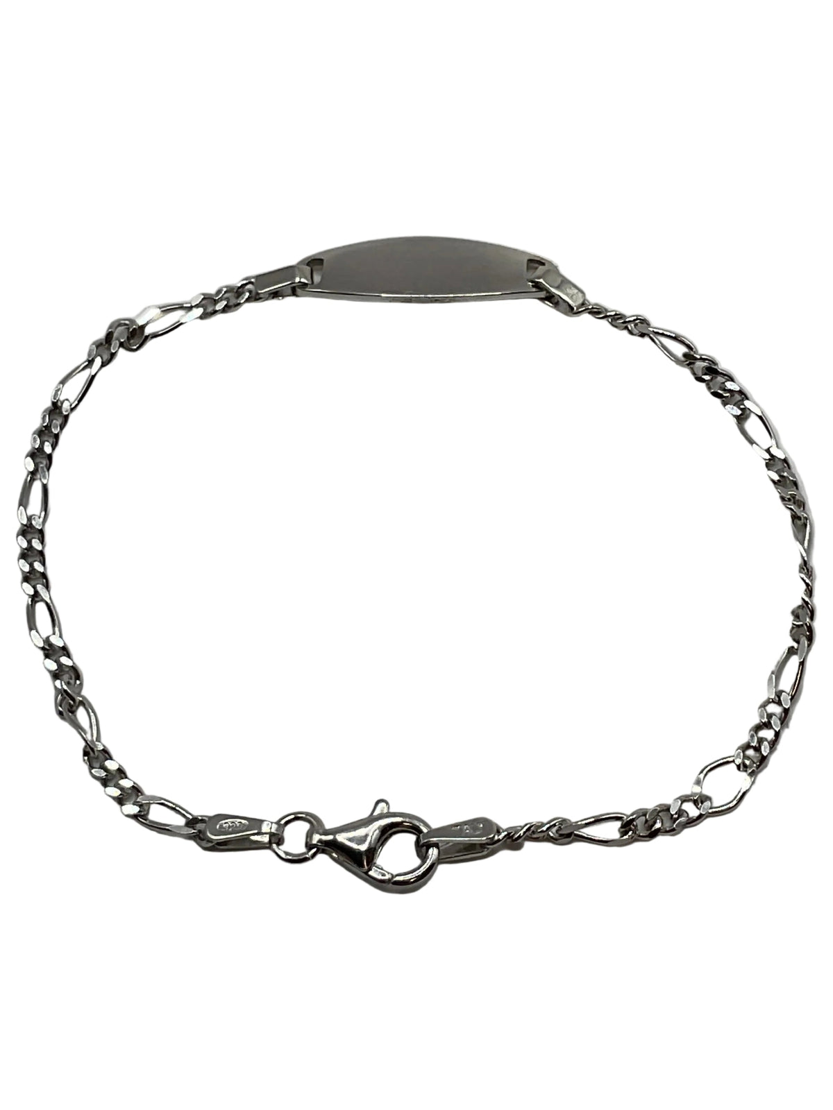 SS-02-00185 In Season Engravable Sterling Silver 6-6.5in Oval Kids ID Bracelet 0