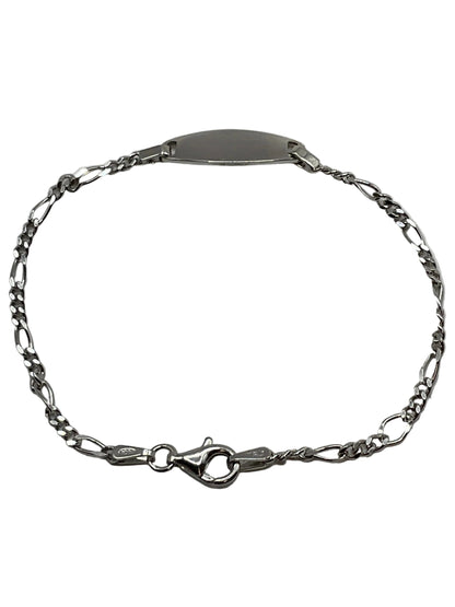 SS-02-00185 In Season Engravable Sterling Silver 6-6.5in Oval Kids ID Bracelet 0
