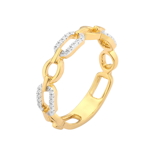 Ella Stein Sterling Silver Gold Plated .07CTTW Diamond Stackable Ring