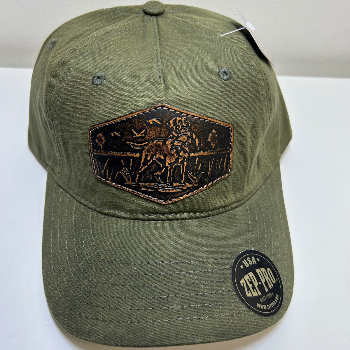 Men's Dog Olive Canvas Adjustable Hat