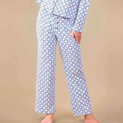 97867 Amanda Blue Blu Diamond Pajama Pants | Blue Cloud Plush PJ Bottoms 0