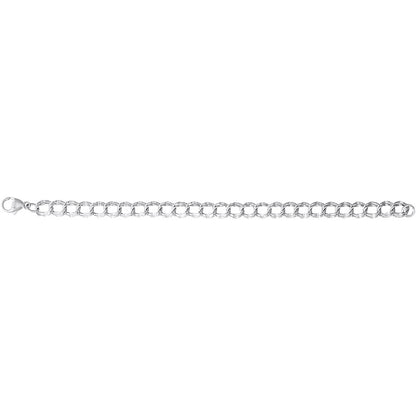 Rembrandt Large Double Link Dapped Curb Classic Bracelet - 7"