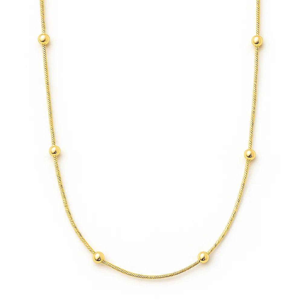 61 Ellie Vail Waterproof Gold-Plated Stainless-Steel Rozlyn Bead Ball Chain Necklace