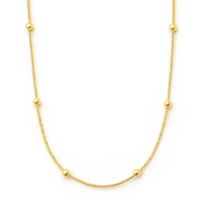 61 Ellie Vail Waterproof Gold-Plated Stainless-Steel Rozlyn Bead Ball Chain Necklace