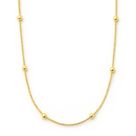 61 Ellie Vail Waterproof Gold-Plated Stainless-Steel Rozlyn Bead Ball Chain Necklace