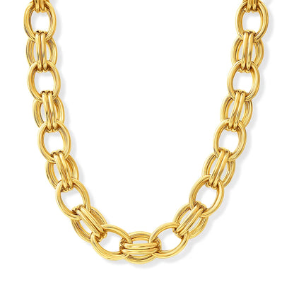 349 Ellie Vail Waterproof Gold-Plated Stainless-Steel Louella Chunky Double Link Necklace