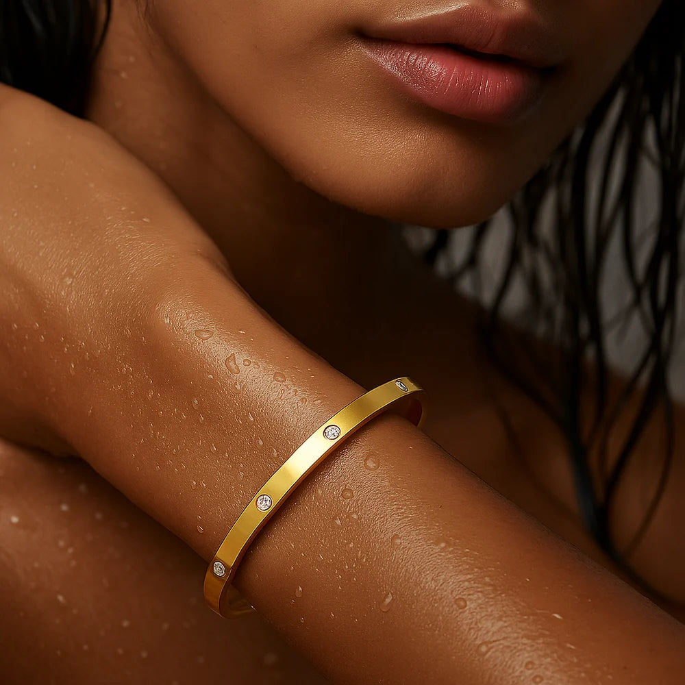 Ellie Vail Waterproof Gold-Plated Stainless-Steel Jordyn Bangle Bracelet