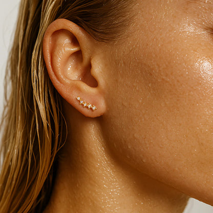 146 Ellie Vail Waterproof Gold-Plated Stainless-Steel Lolita Climber Stud Earring