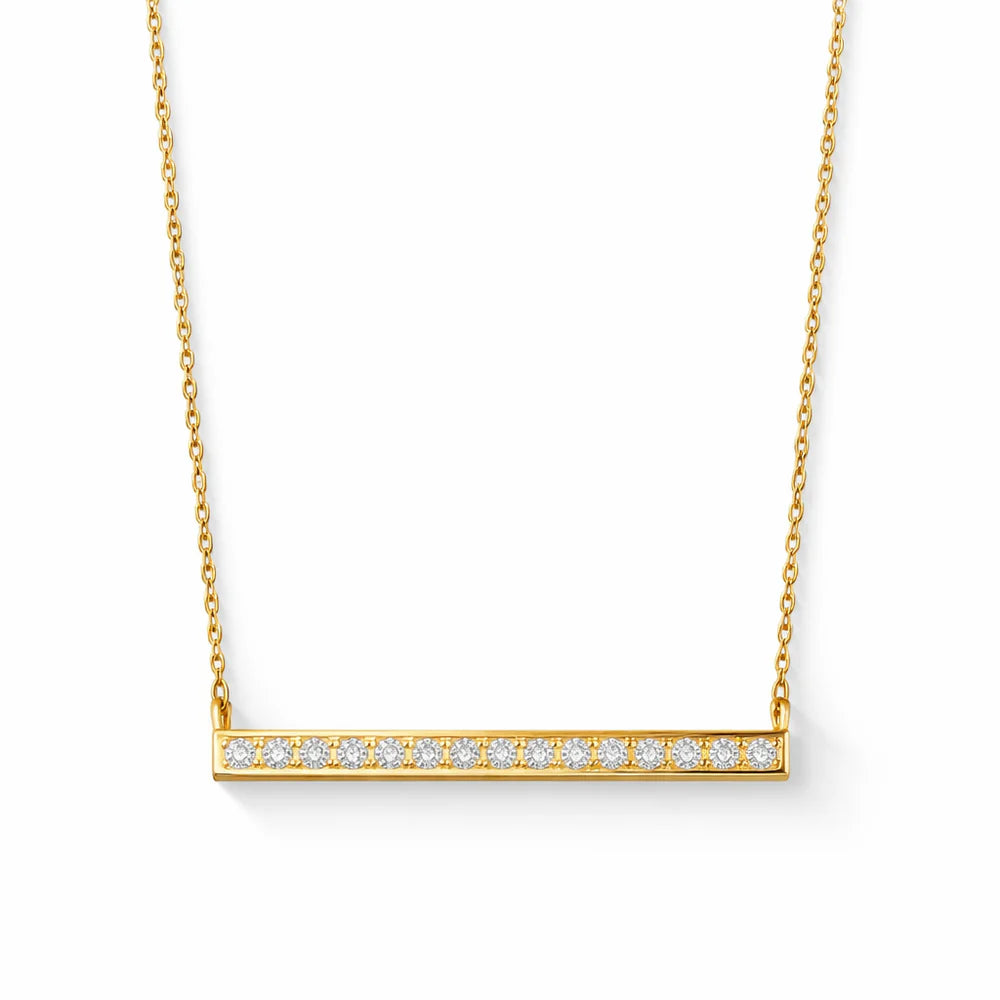 105 Ellie Vail Waterproof Gold-Plated Stainless-Steel Lorenza Horizontal Bar Necklace