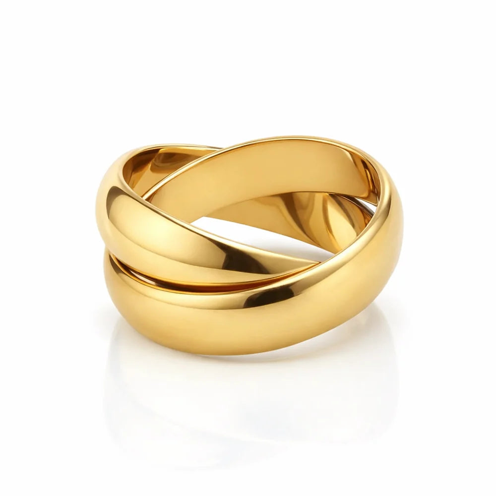 150 Ellie Vail Waterproof Gold-Plated Stainless-Steel Yarden Interlocking Ring