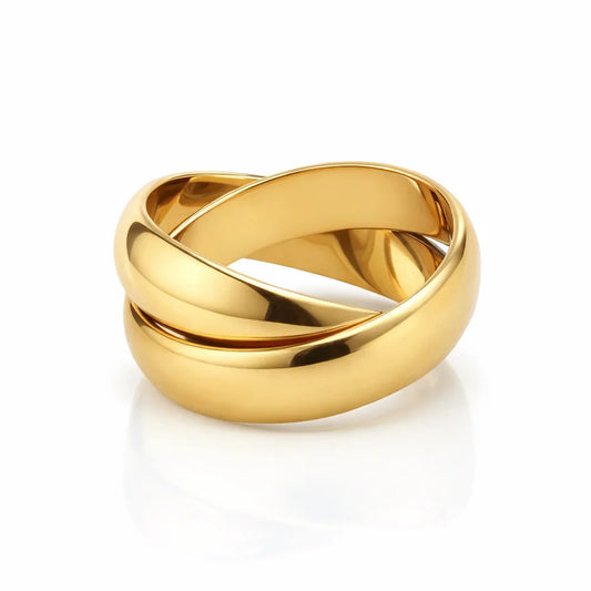 150 Ellie Vail Waterproof Gold-Plated Stainless-Steel Yarden Interlocking Ring