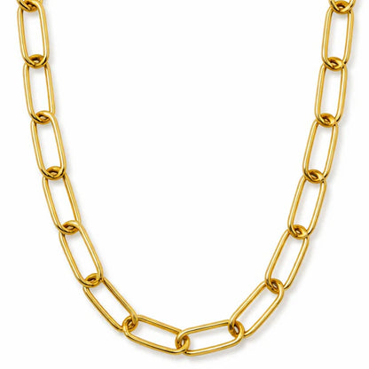 117 Ellie Vail Waterproof Gold-Plated Stainless-Steel Carla Paper Clip Chain Necklace