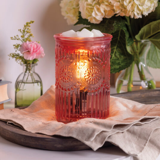 EBPGP Candle Warmers Vintage Pink Parisian Glass Fragrance Warmer