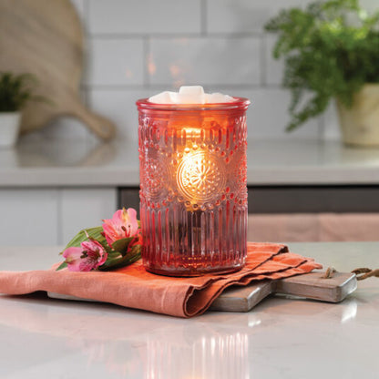 EBPGP Candle Warmers Vintage Pink Parisian Glass Fragrance Warmer