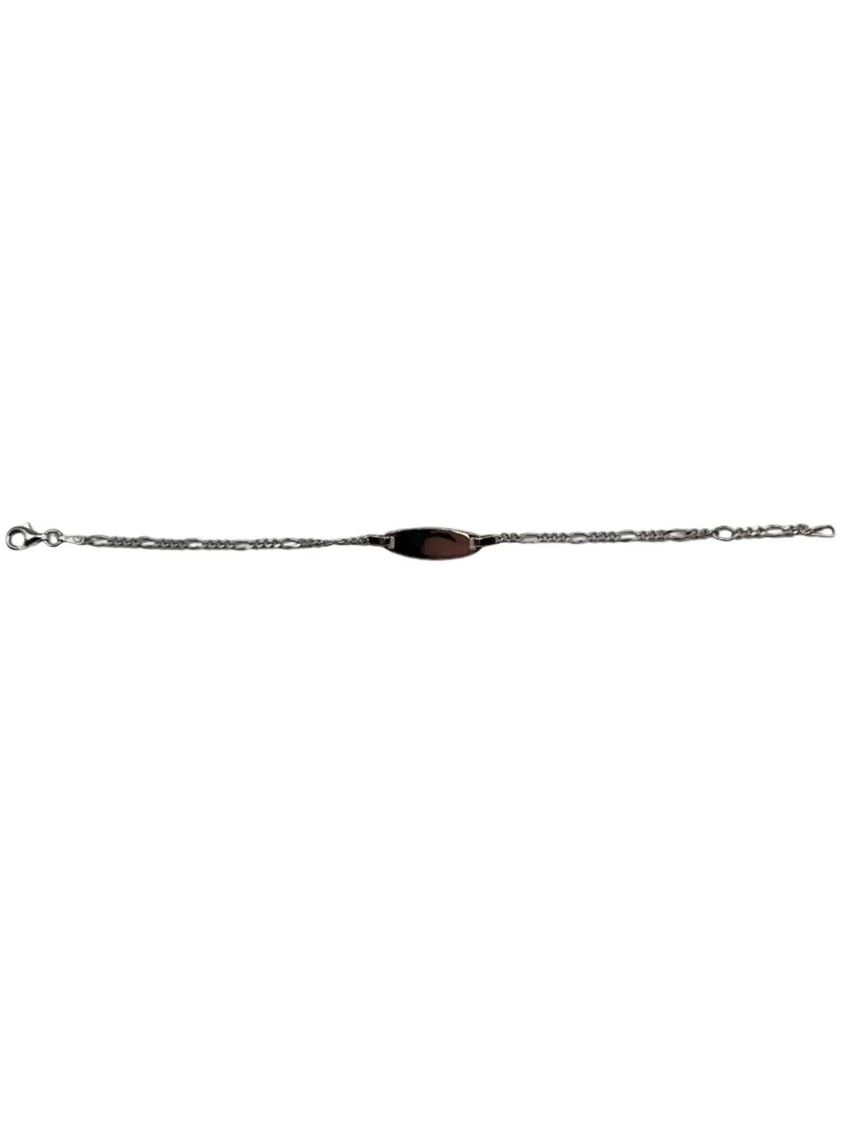 SS-02-00185 In Season Engravable Sterling Silver 6-6.5in Oval Kids ID Bracelet 0