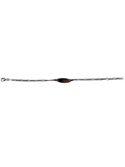 SS-02-00185 In Season Engravable Sterling Silver 6-6.5in Oval Kids ID Bracelet 0