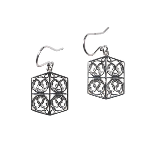 739 DER BE3024 Southern Gates Sterling Silver Biltmore Trefoil Earrings