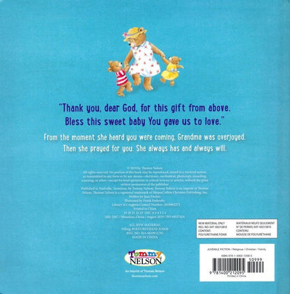 9781400212095 Grandma Prays for You Book By Jean Fischer Board Back 0