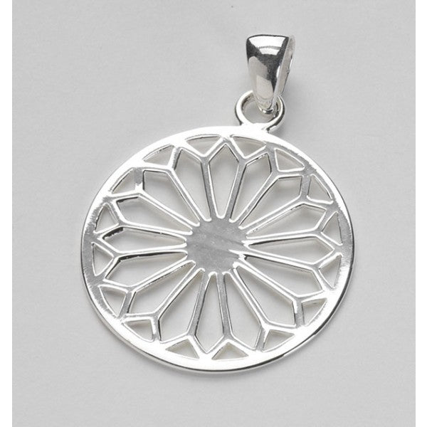 Sterling Silver Cathedral Scroll Pendant