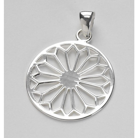 Sterling Silver Cathedral Scroll Pendant