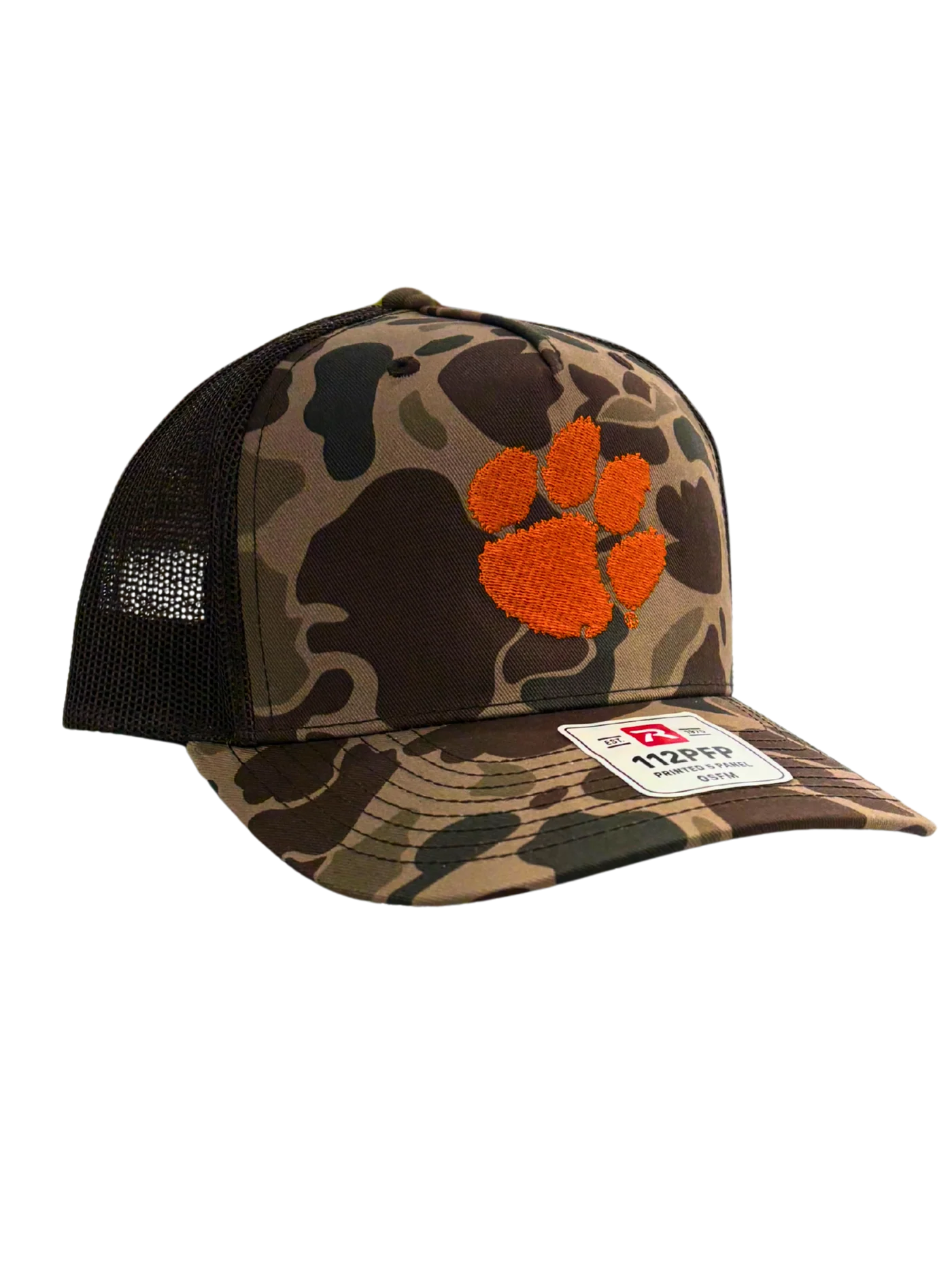 Palmetto Shirt Co. Clemson Tiger Paw Mesh Duck Camo Hat