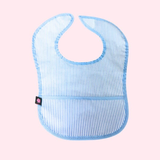 235G 1717 Mint Baby Blue Preppy Stripe Bib