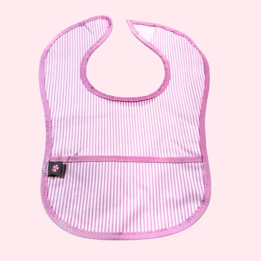 235G 1818 Mint Pink Preppy Stripe Bib
