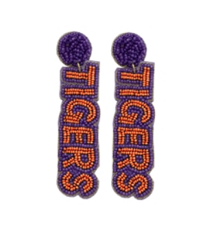 Clemson University Collegiate Beaded Earrings