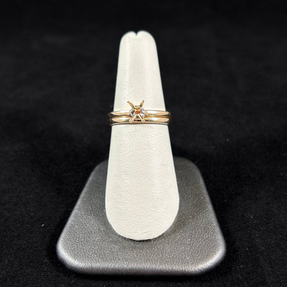 14K Yellow Gold .07CTTW Semi Mount Wedding Set