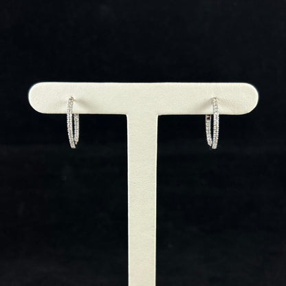 10K White Gold .50CTTW Inside Out Diamond Hoop Earrings
