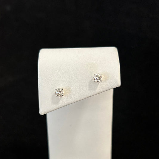 14K Yellow Gold .60CTTW Round Diamond Earrings