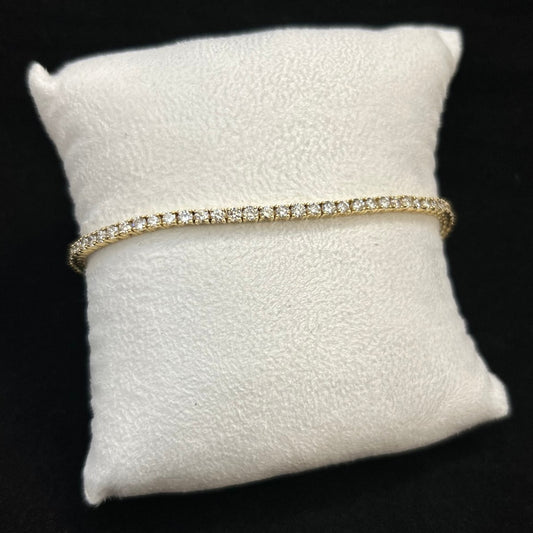 14K Yellow Gold 3CTTW Diamond Tennis Bracelet
