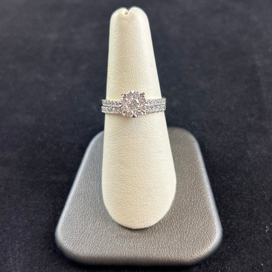 14K Yellow Gold 1CTTW Cluster Wedding Set - Size 7