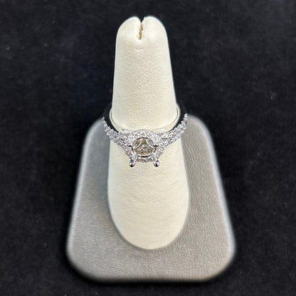 14K White Gold .71CTTW Diamond Semi Mount Wedding Set