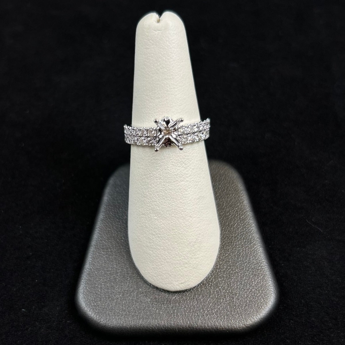 14K White Gold 1.04CTTW Diamond Semi Mount Wedding Set