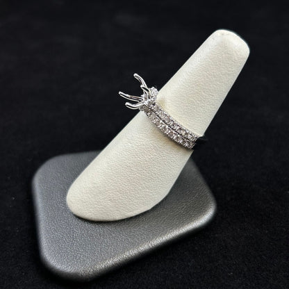 14K White Gold 1.04CTTW Diamond Semi Mount Wedding Set