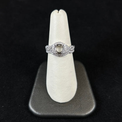 14K White Gold .72CTTW Diamond Semi Mount Wedding Set