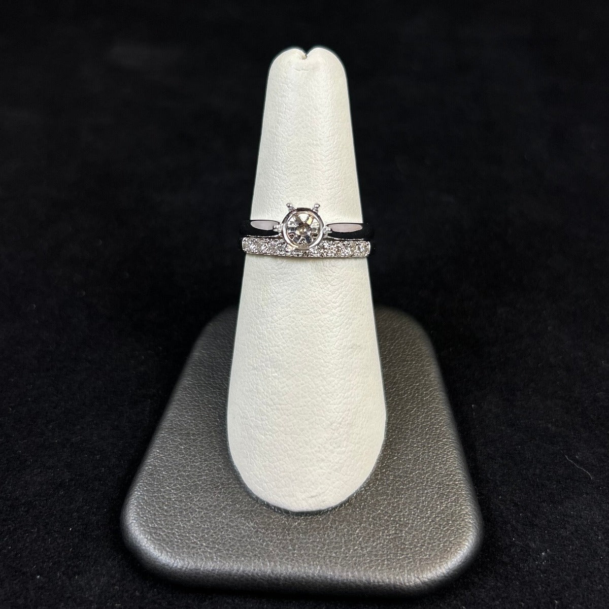 14K White Gold .40CTTW Diamond Semi Mount Wedding Set